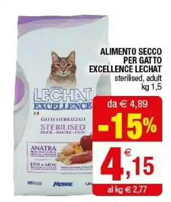Le chat Alimento Secco Per Gatto Excellence Sterilised/ Adult 1,5 Kg