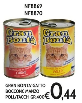Italy Cash and Carry GRAN BONTA' GATTO BOCCONC MANZO POLL/TACCH GR.400 offerta
