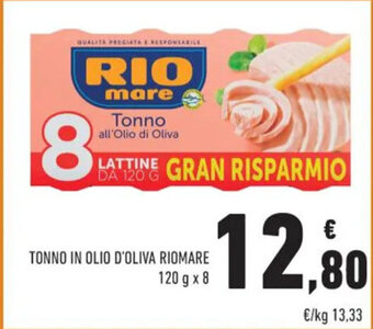 Conad TONNO IN OLIO D'OLIVA RIOMARE 120 g x 8 offerta