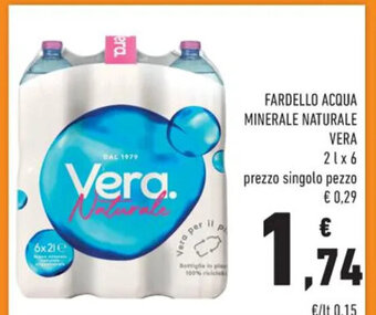 FARDELLO ACQUA MINERALE NATURALE VERA 21x6 prezzo singolo pezzo