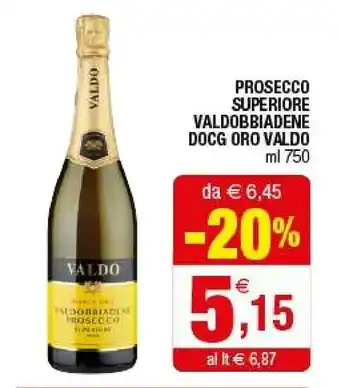Iperal Valdo Prosecco Superiore Bbiadene Docg Oro offerta