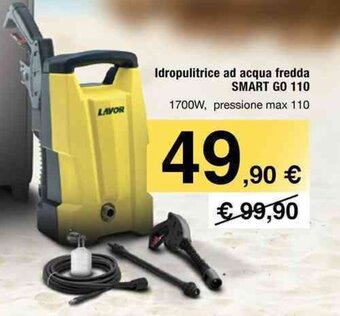 Idropulitrice ad acqua fredda SMART GO 110 1700W, pressione max 110