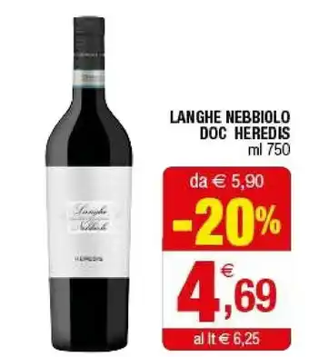 Iperal Heredis Langhe Nebbiolo Doc offerta