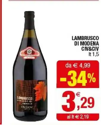 Iperal Civ&civ Lambrusco Di Modena offerta