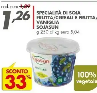 Italmark Sojasun Specialita Di Soia Frutta offerta