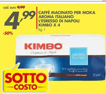 Italmark Kimbo Caffe Macinato Per Moka Aroma Italiano offerta