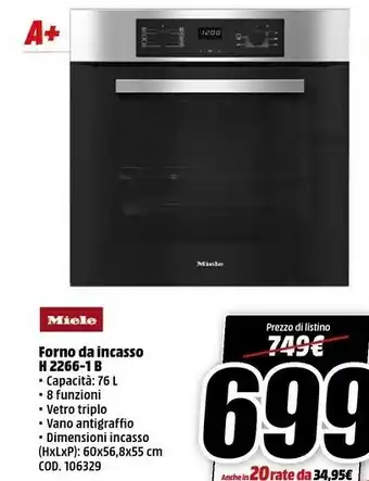 Miele H 2266-1B Forno Da Incaso