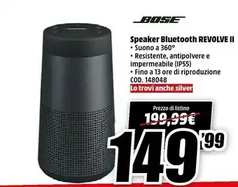 MediaWorld Bose Revolve Bluetooth offerta