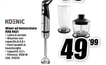 MediaWorld Al-ko Koenic Mixer Ad Immersione KHB 4421 offerta