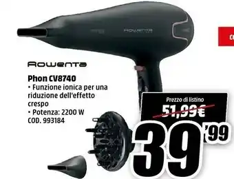 MediaWorld Dell Rowenta Pro 2 Infini Pro CV8740 Nero 2200W offerta