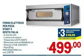 Metro Forno Elettrico Per Pizza Start 4 Resto Italia offerta