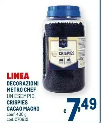 Metro Metro chef Crispies Cacao Magro offerta