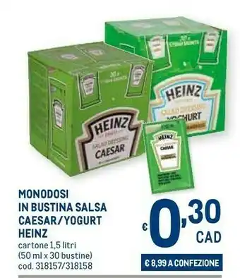 Metro Heinz Monodosi In Bustina Salsa Caesar offerta
