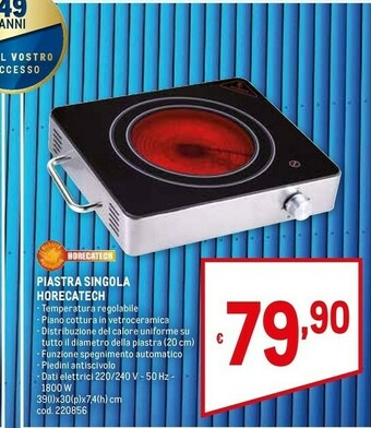 Metro Horecatech Piastra Singola offerta