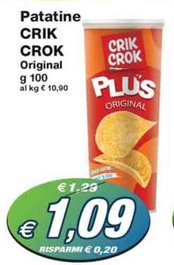 Prix Quality Patatine CRIK CROK Original g 100 offerta