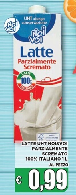 Vivo Supermercati LATTE UHT NOI&VOI PARZIALMENTE SCREMATO 100% ITALIANO 1 L offerta