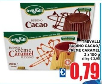 Vivo Supermercati TREVALLI BUDINO CACAO/ CREME CARAMEL 2 x 100 g offerta