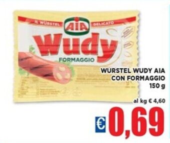 Vivo Supermercati WURSTEL WUDY AIA CON FORMAGGIO 150 g offerta