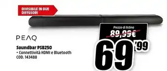 MediaWorld Peaq Soundbar Psb250 offerta