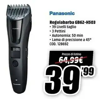 MediaWorld Panasonic ER-GB62-H503 Tagliacapelli Nero offerta
