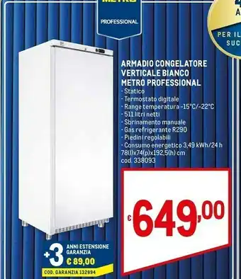 Metro Metro Professional Armadio Congelatore Vertical Bianco Statico offerta
