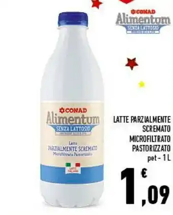 Conad Conad - Latte Parzialmente Scremato Microfiltrato Pastorizzato 1000 G(ml) offerta