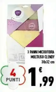 Conad Clendy 3 Panni Microfibra Multiuso offerta