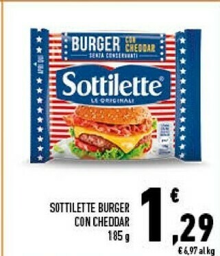 Conad Sottilette Burger Con Cheddar offerta