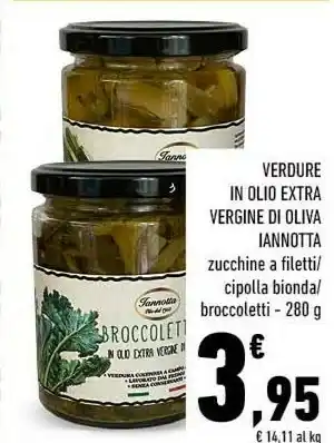 Conad Iannotta Verdure In Olio Extra Vergine Di Oliva Zucchine A Filetti/Cipolla Bionda/Broccoletti offerta