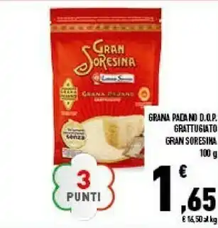 Conad City Latteria Soresina Grana Padano Grattugiato Gran Soresina 100 G(ml) offerta