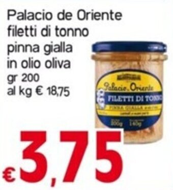 Palacio de Oriente filetti di tonno pinna gialla in olio oliva gr 200