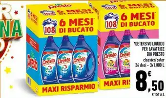 Conad Presto Bio Detersivo Liquido Per Lavatrice offerta
