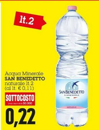 Emi Supermercati San Benedetto Acqua Minerale Naturale offerta