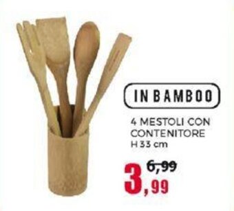 Happy Casa 4 MESTOLI CON CONTENITORE H 33 cm offerta