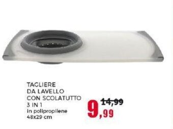 Happy Casa TAGLIERE DA LAVELLO CON SCOLATUTTO 3 IN 1 offerta