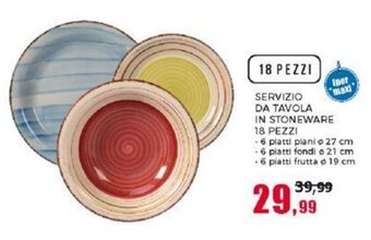 Happy Casa SERVIZIO DA TAVOLA IN STONEWARE 18 PEZZI offerta