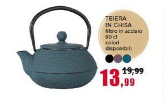 TEIERA IN GHISA filtro in acciaio 80 cl