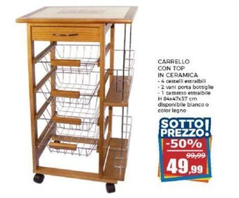 Happy Casa CARRELLO CON TOP IN CERAMICA offerta