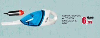 Happy Casa ASPIRAPOLVERE AUTO CON CARICATORE 60W offerta