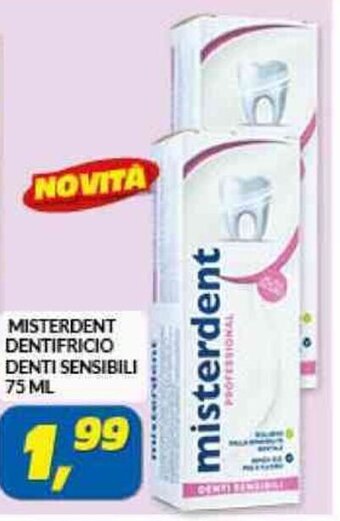 Risparmio Casa MISTERDENT DENTIFRICIO DENTI SENSIBILI 75 ML offerta
