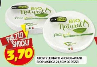 Risparmio Casa GIOSTYLE PIATTI •FONDI •PIANI BIOPLASTICA 21,5CM 30 PEZZI offerta