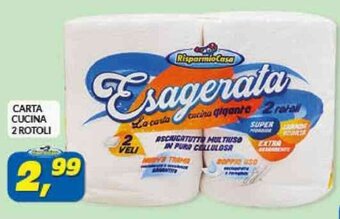 Risparmio Casa CARTA CUCINA 2 ROTOLI offerta