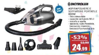 Happy Casa DICTROLUX ASPIRAPOLVERE E SOFFIATORE PORTATILE 600W offerta