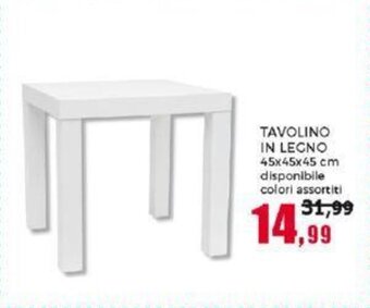 Happy Casa TAVOLINO IN LEGNO 45x45x45 cm offerta