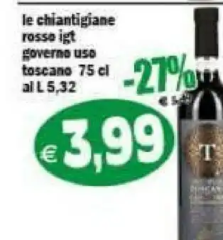 Il Castoro Supermercati Le chiantigiane Vino rosso offerta