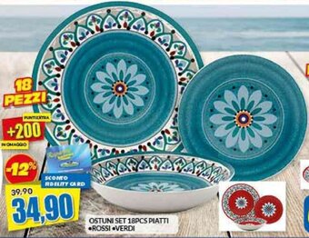 Risparmio Casa OSTUNI SET 18PCS PIATTI •ROSSI •VERDI offerta