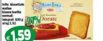 Il Castoro Supermercati Mulino Bianco Fette biscottate offerta