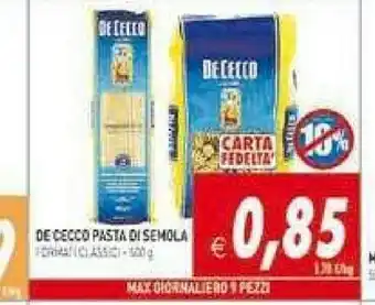 Gros Mosconi Pasta di semola offerta