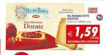Gros Mulino Bianco Fette Biscottate Le Integrali offerta