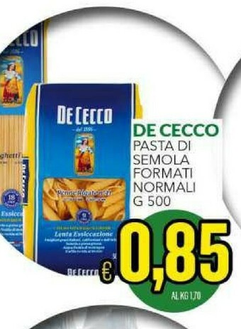 Iper Triscount De Cecco Pasta di semola offerta